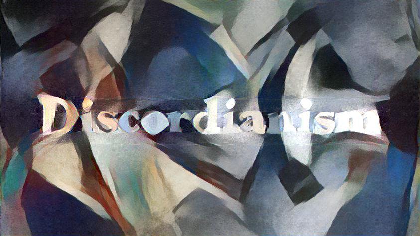 Discordianism as abstract art generated by neural network