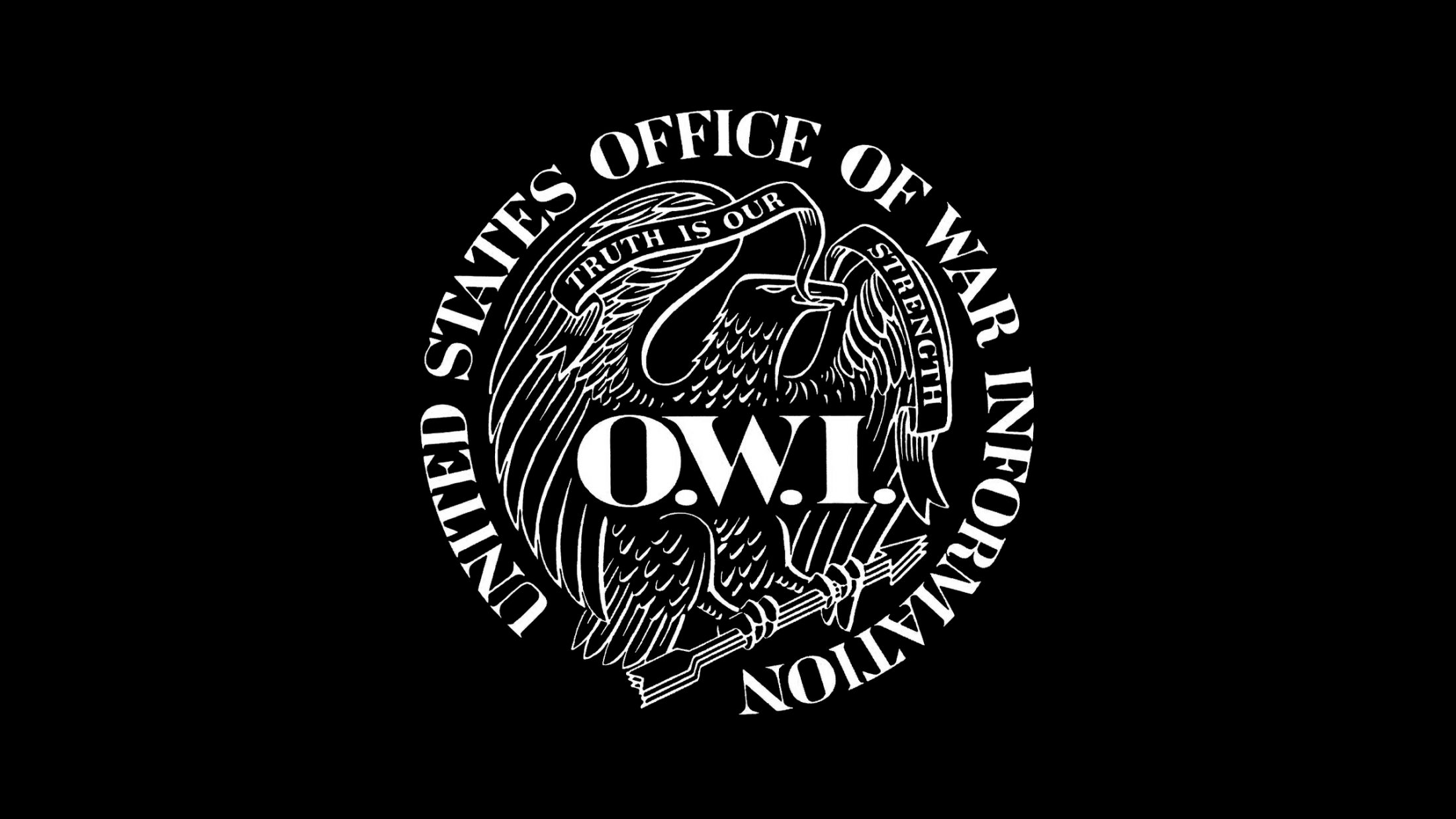 United States Office of War Information (OWI) seal, enhanced and inverted, originally from Wikipedia and the public domain