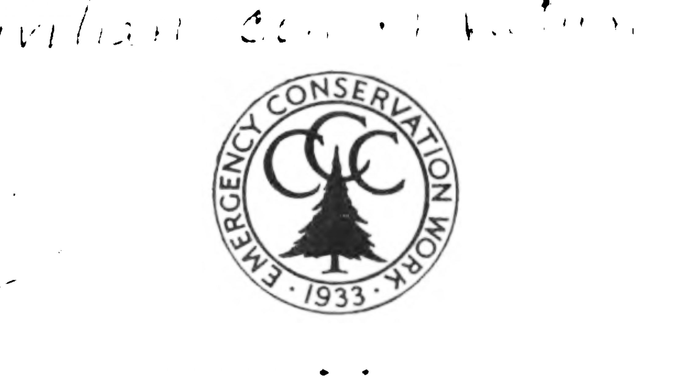 First logo for the Civilian Conservation Corps in 1933, taken from Woodsmanship for the Civilian Conservation Corps, 1937 US Forest Service training booklet.