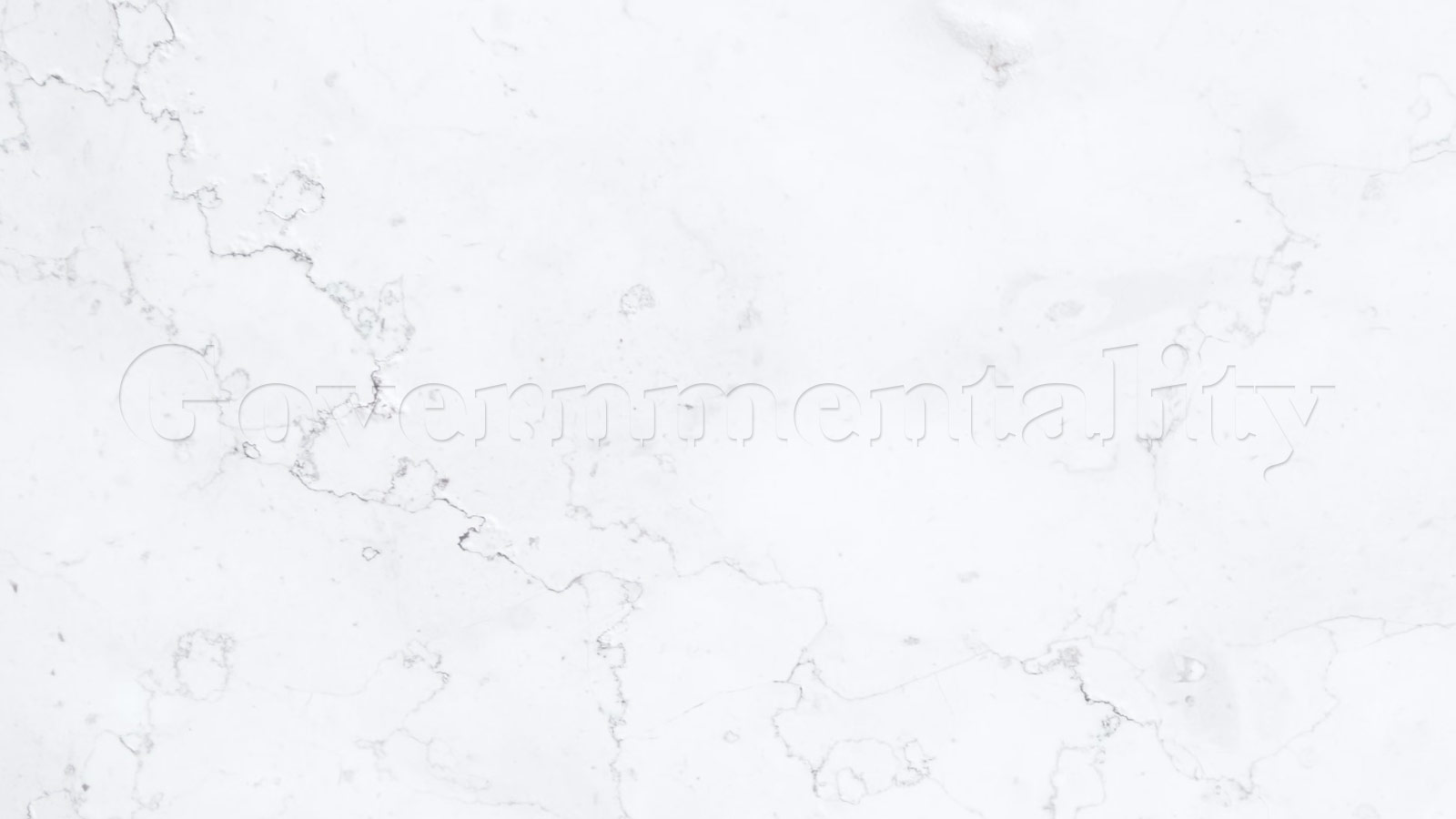 white marble texture background with a subtle hint of the word governmentality coming through like it was chiseled into the stone