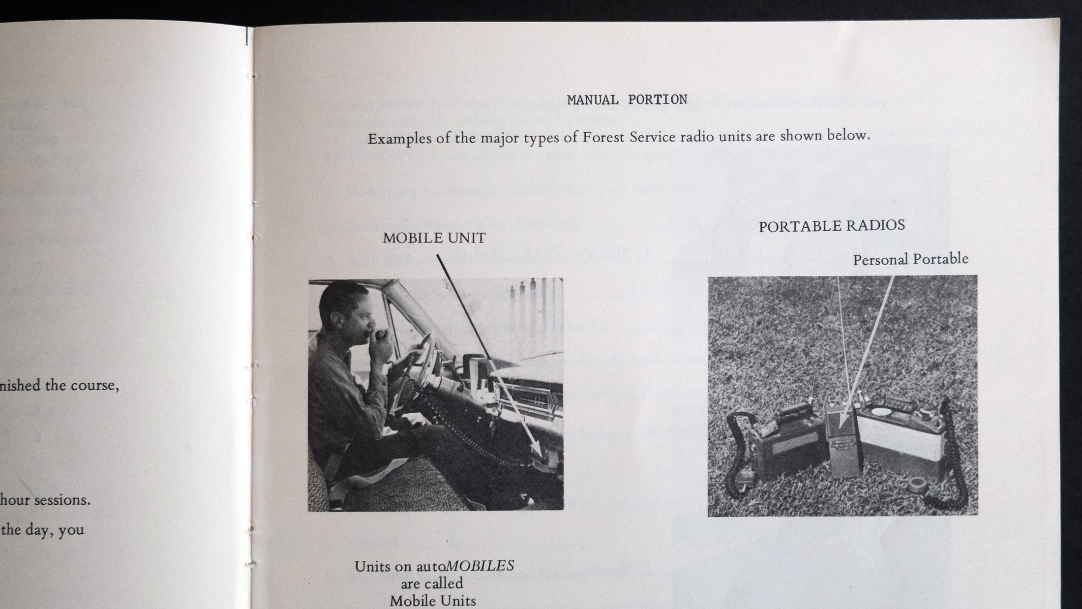 Examples of the major types of Forest Service radio units as seen in a Self-Instructional Course: Effective Radio Use by the US Forest Service