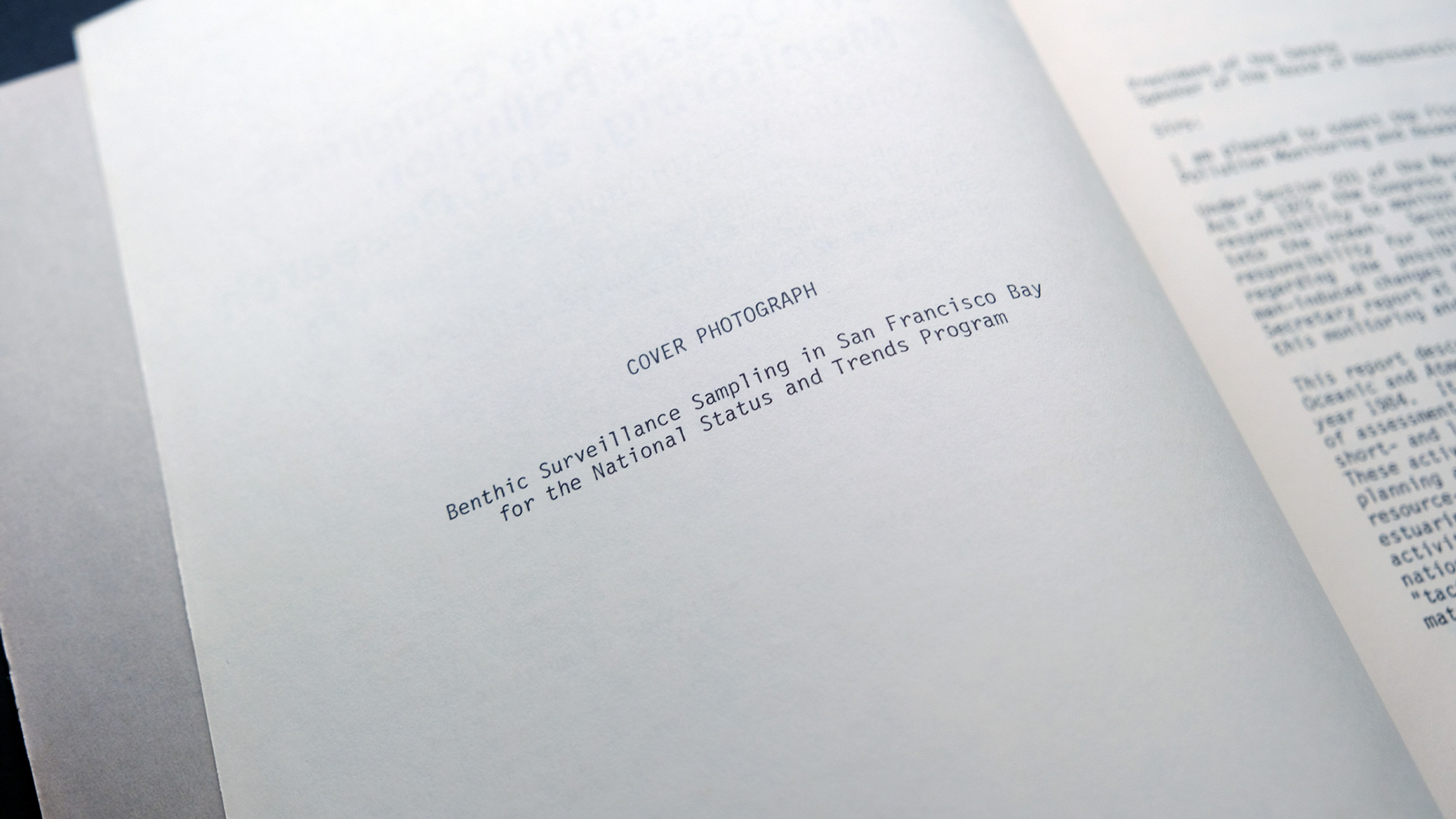 Interior page of Report to the Congress on Ocean Pollution, Monitoring, and Research: October 1983 through September 1984