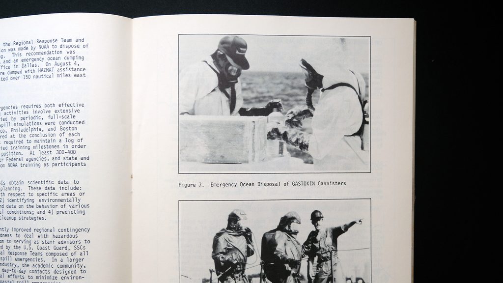 Hazmat suit guys in Report to the Congress on Ocean Pollution, Monitoring, and Research: October 1983 through September 1984